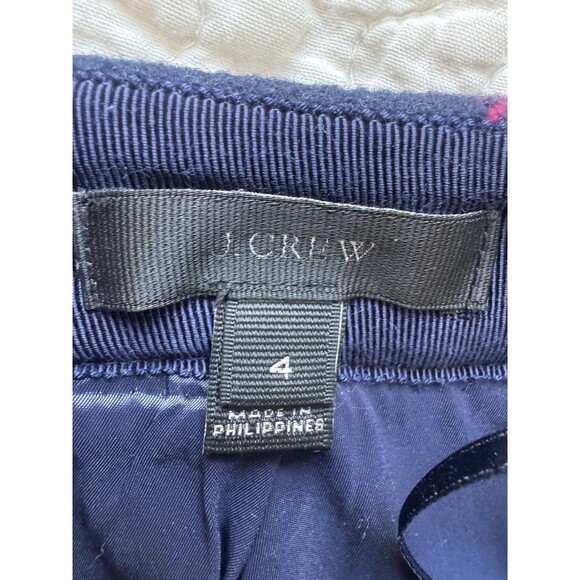 J.Crew Womens Wool Double-serge White Blue Red Mini Skirt Size 4 Womens - Picture 3 of 6